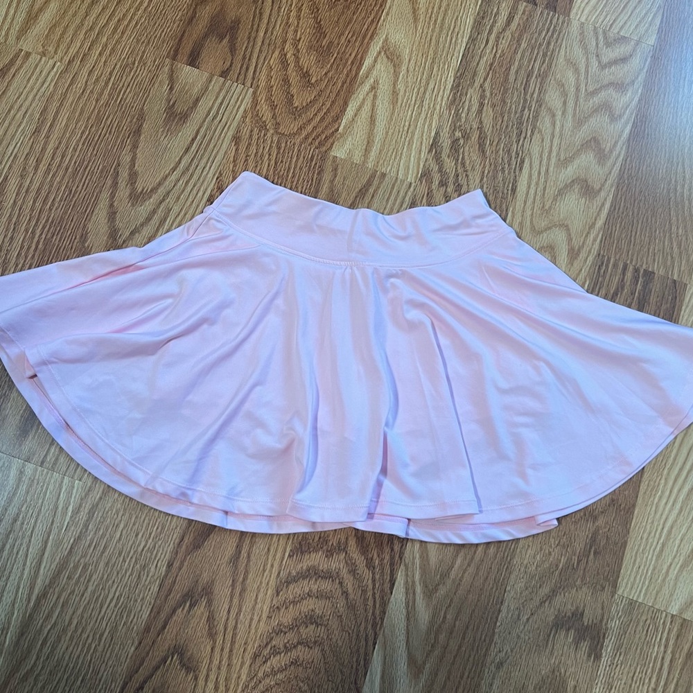 Pink athletic workout skirt with shorts